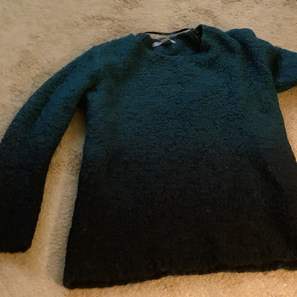 Ombre Emerald green Black sweater XL